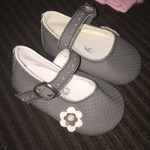 Little gray flats newborn shoes